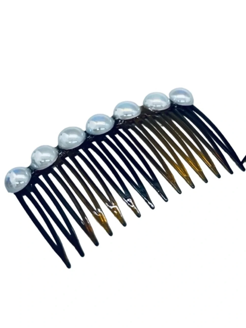 Elegant white Iridescent Pearl-Embellished Hair Combs 2 pc FINAL PRICE DROP